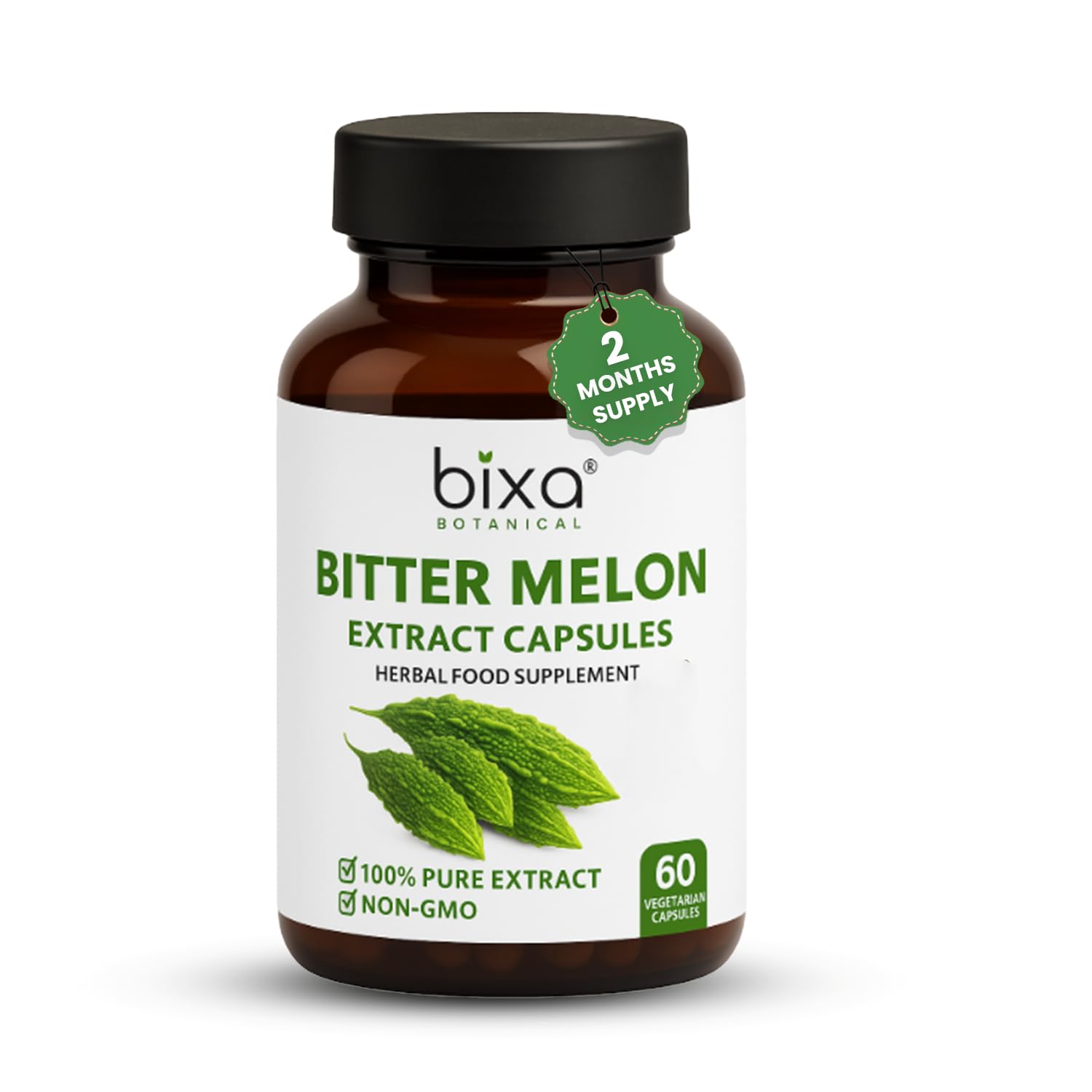 Bottle of Bixa Botanical Bitter Melon Extract capsules (450 mg)