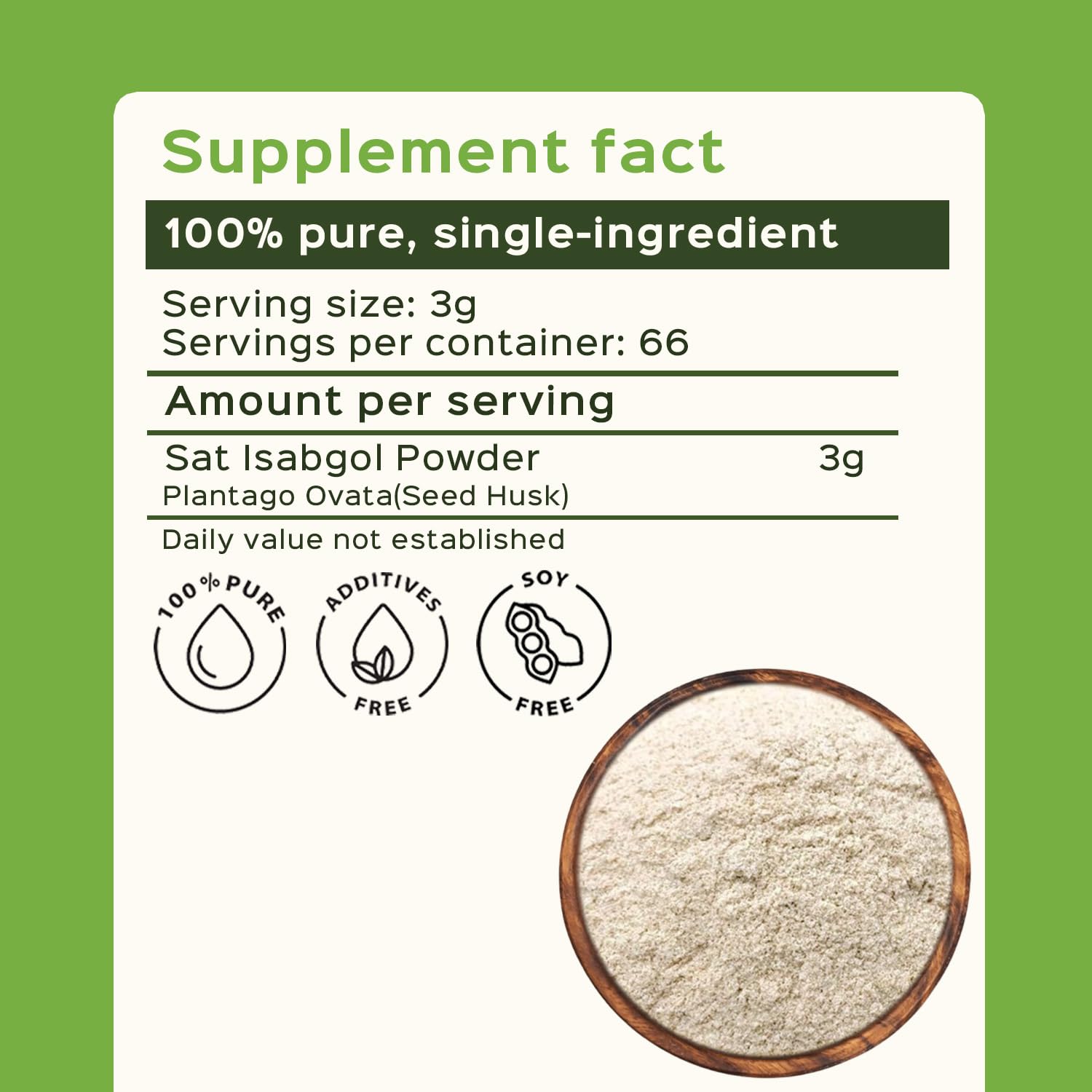Psyllium husk powder packaging jar