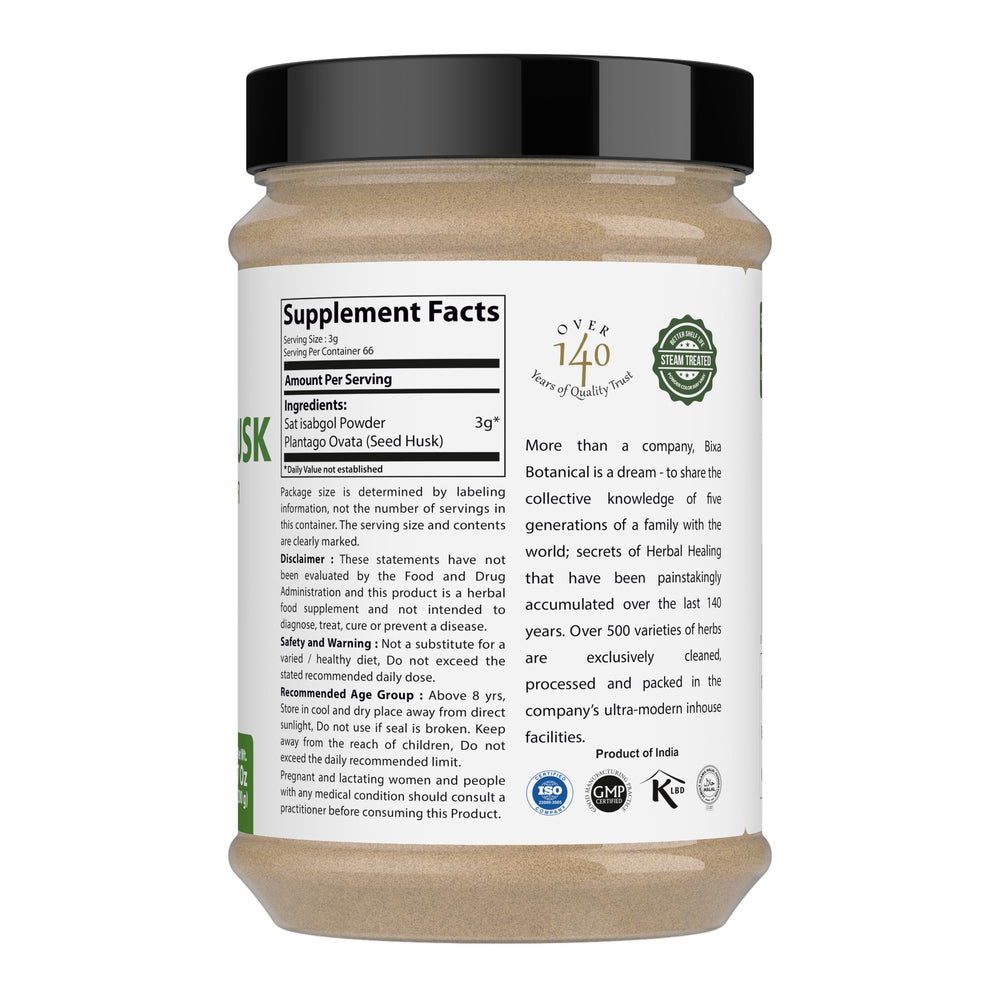 Vegan and gluten-free psyllium husk powder