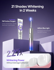 Contents: 1 toothbrush, 4 brush heads, and 1 toothpaste