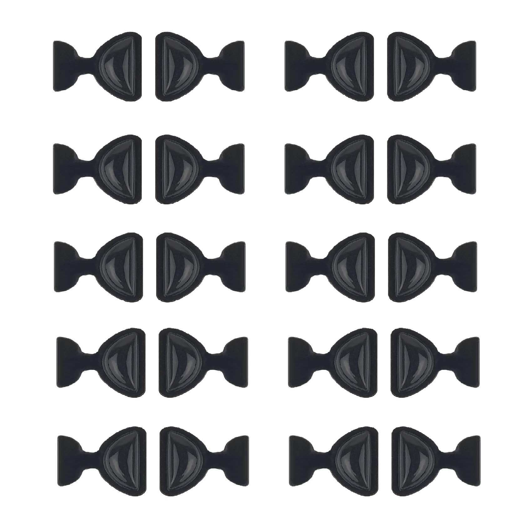 Close-up of black butterfly adhesive silicone eyeglass nose pads