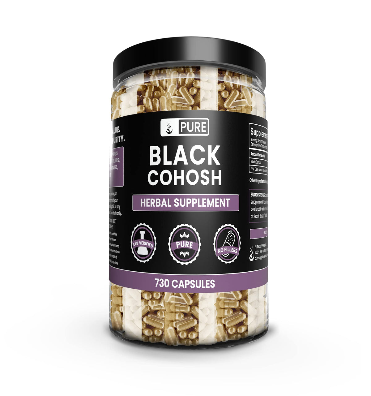 Front label of Pure Original Black Cohosh 730 capsules