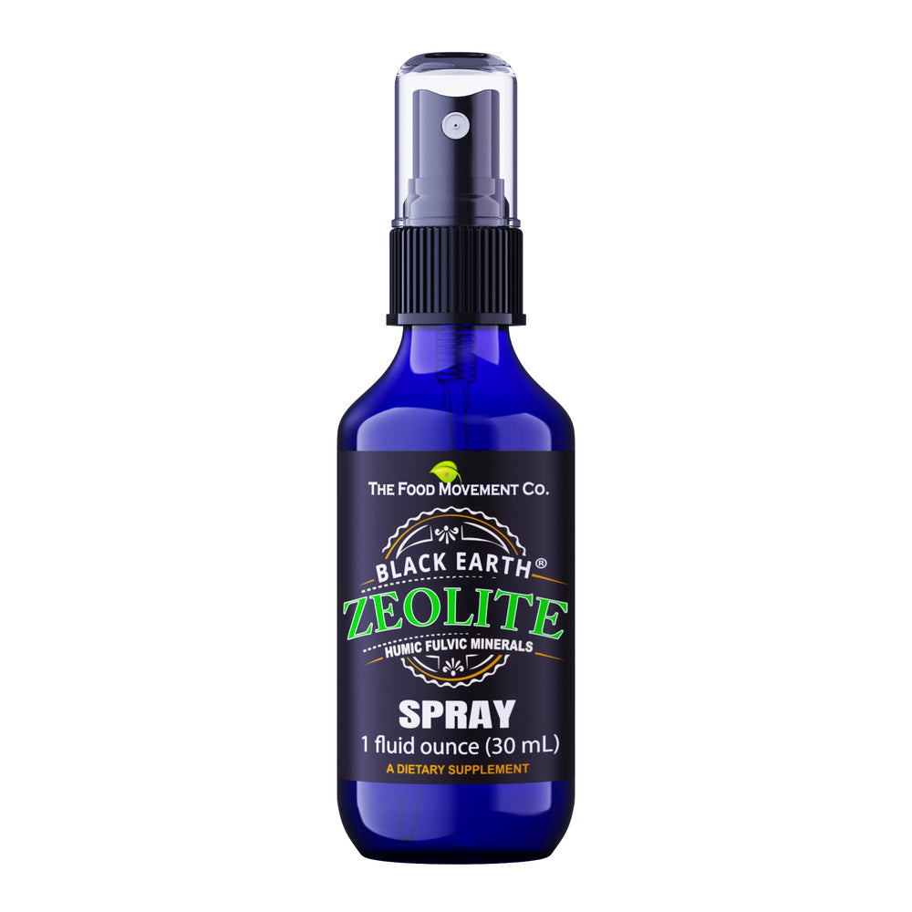 Front view of Black Earth Zeolite 1oz pump spray bottle