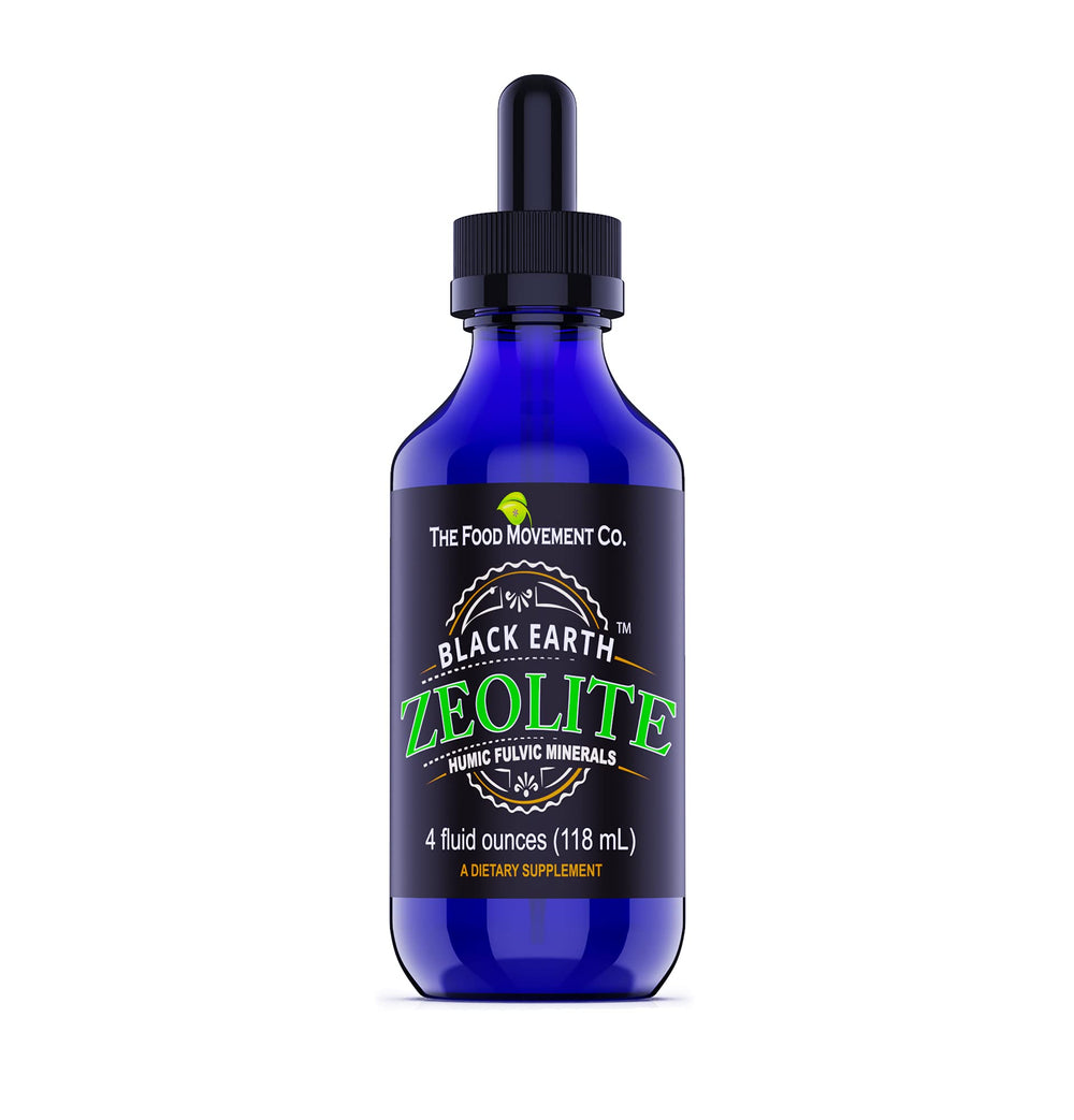 Front view of Black Earth Zeolite with Humic Fulvic Acids 4 Fl Oz bottle