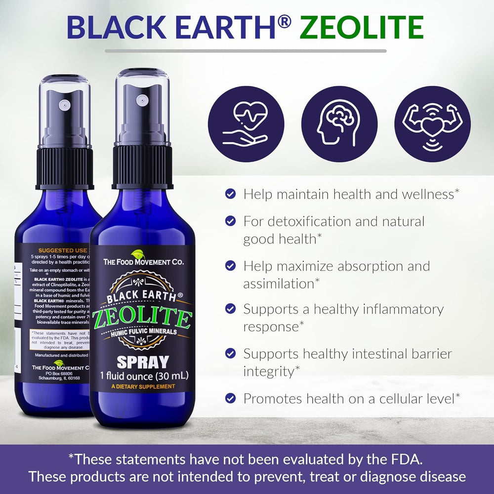 Label showing ingredients on Black Earth Zeolite