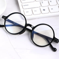 Eyeglasses with anti-slip black nose pads applied