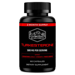 Black Forest Turkesterone 500mg bottle on white background