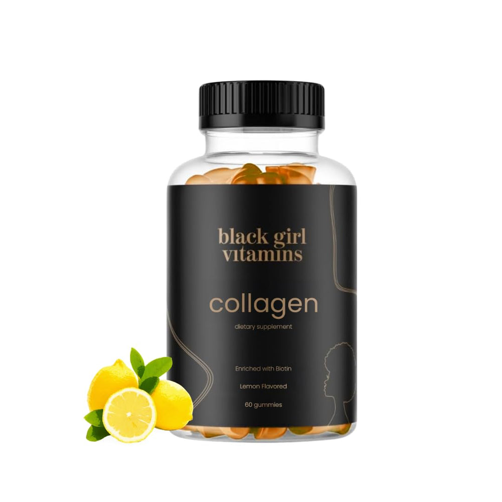 Bottle of Black Girl Vitamins Collagen Gummies Lemon flavor