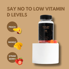 Vitamin D3 gummy bottle highlighting gluten-free formula