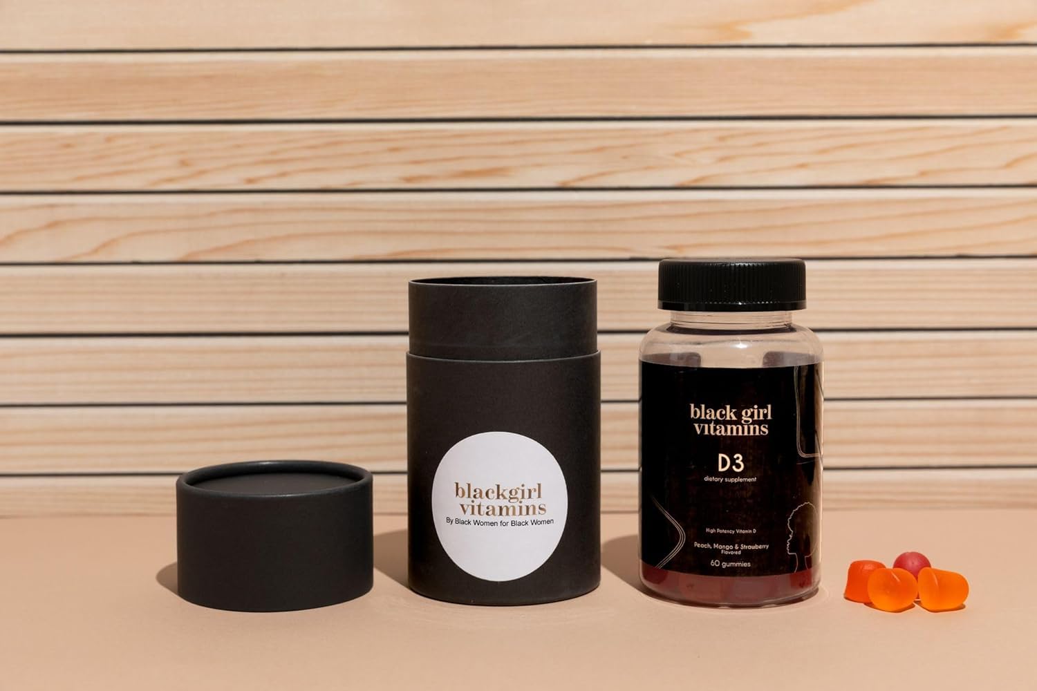 Vegan and gluten-free label on Vitamin D3 Gummies packaging