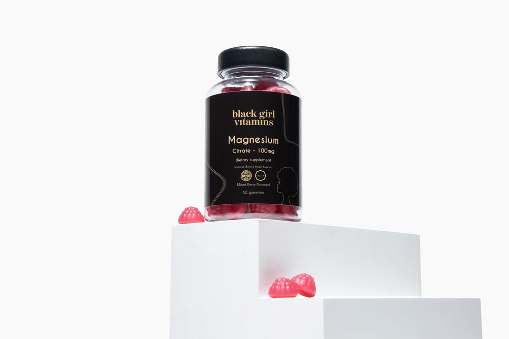 Nutrition facts panel for Black Girl Vitamins Magnesium Gummies