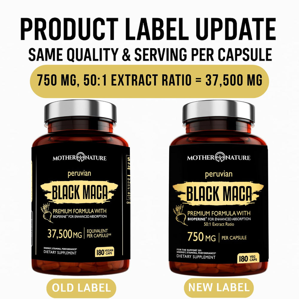 Close-up of Black Maca Root Extract Capsules