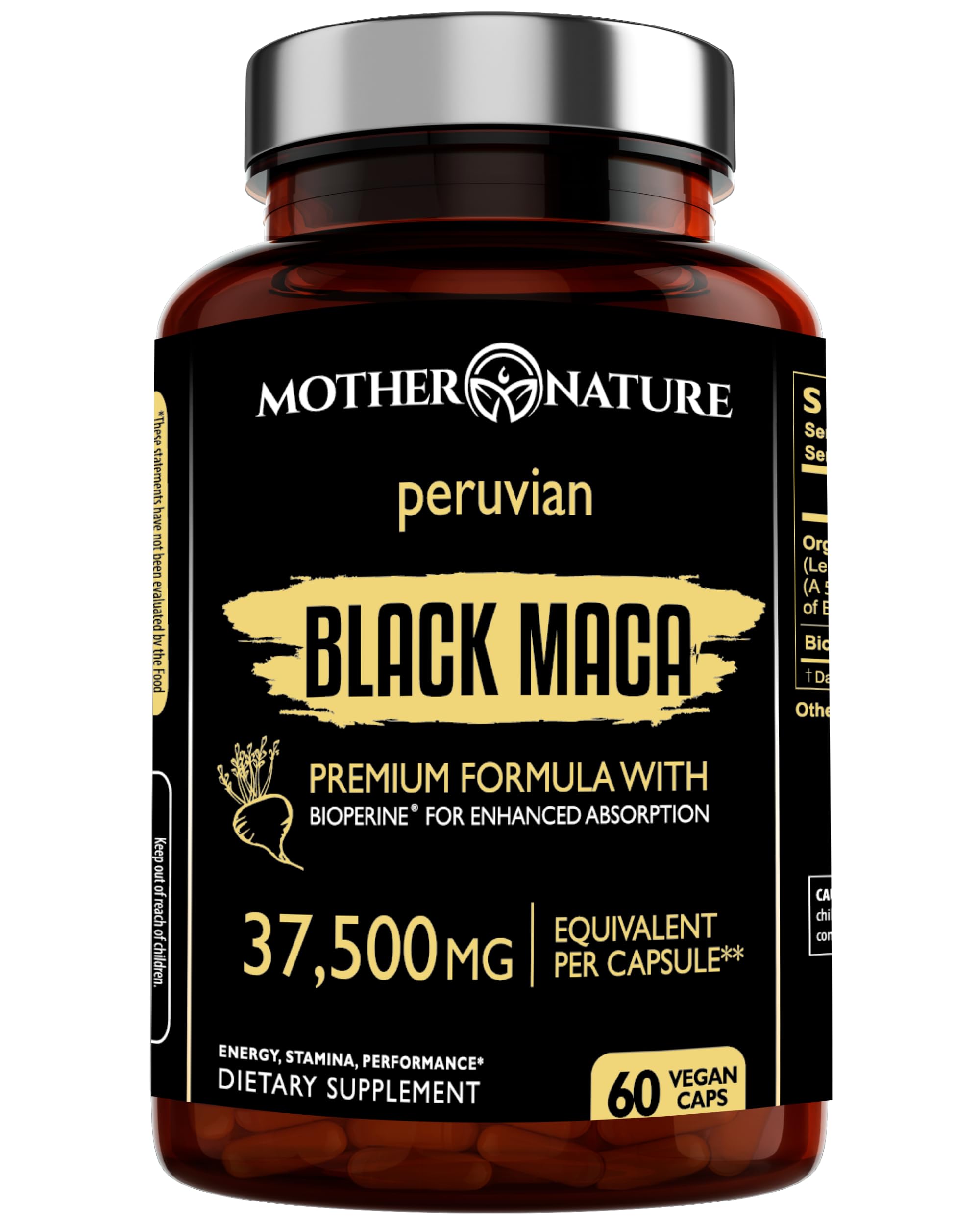 Black Maca Root 50:1 Extract 37,500mg in 60 capsules
