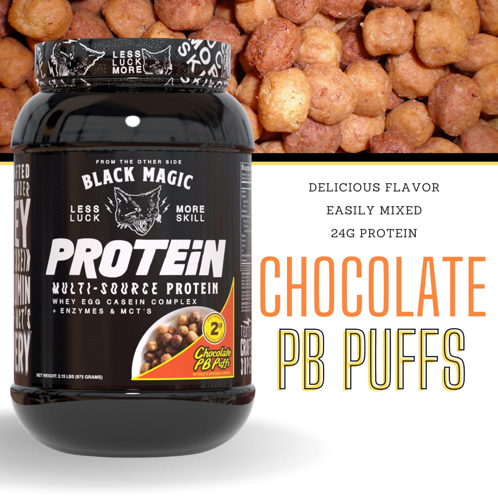 Chocolate PB Puffs flavored protein powder
