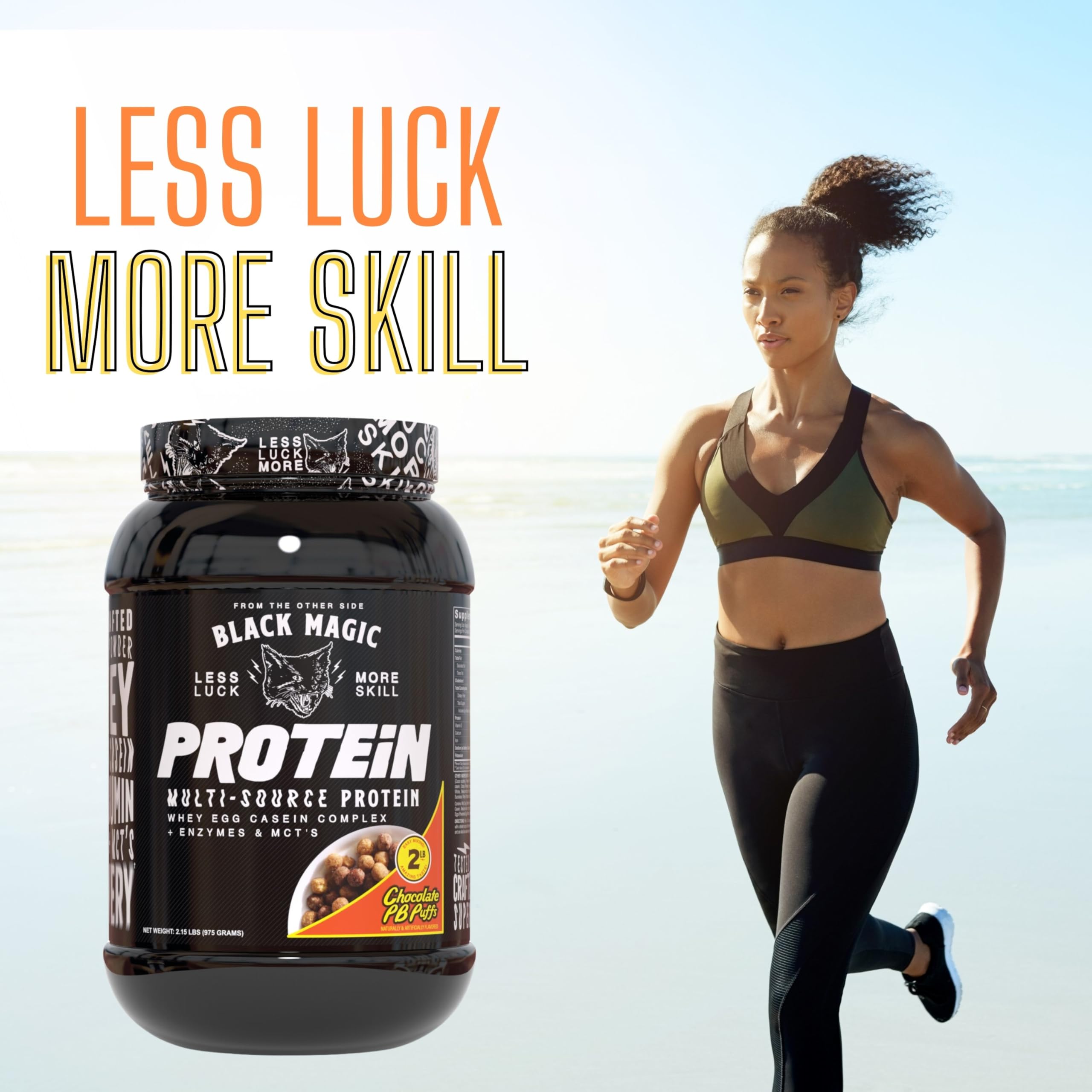Black Magic multi-source protein powder container