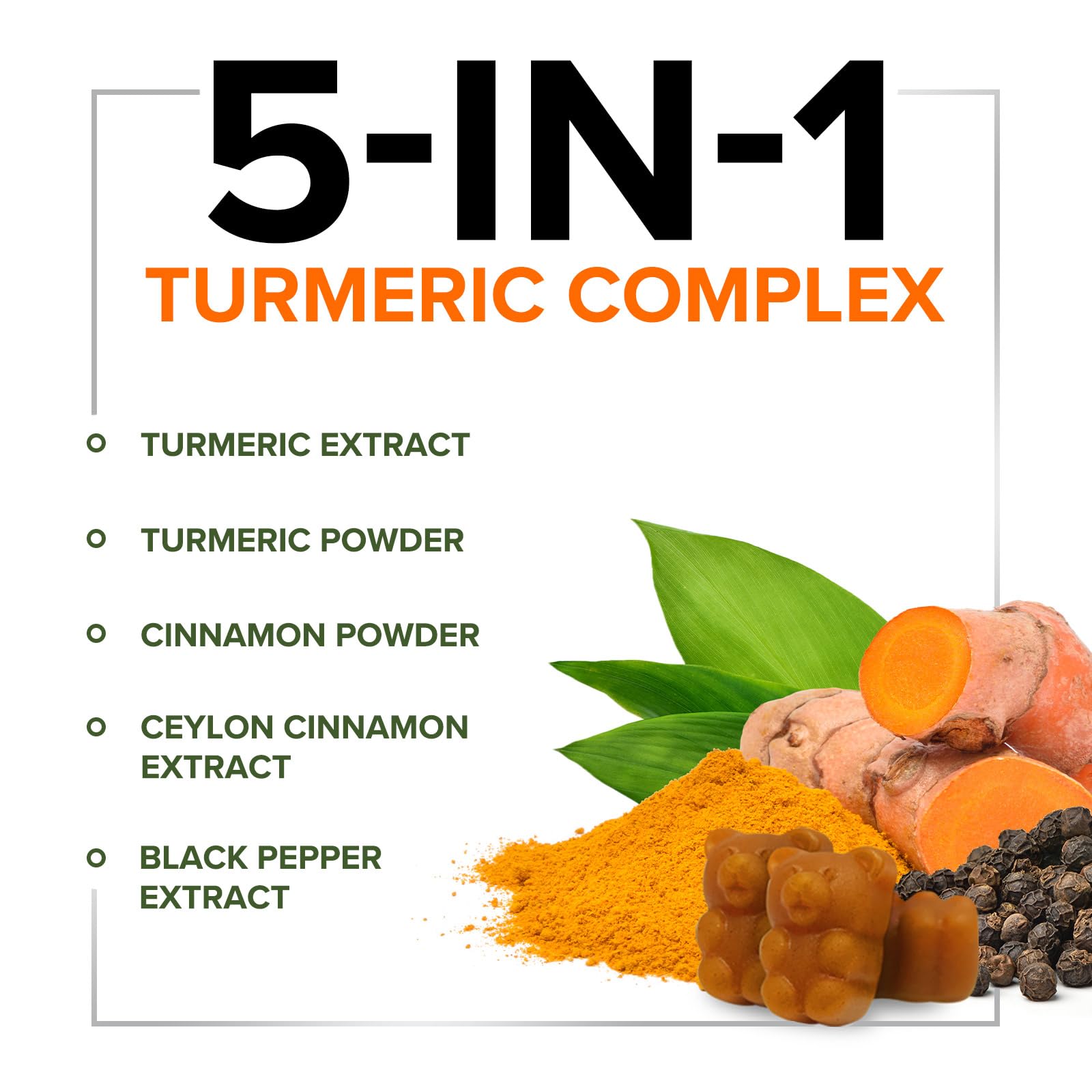 Gummy formula with black pepper for enhanced absorption