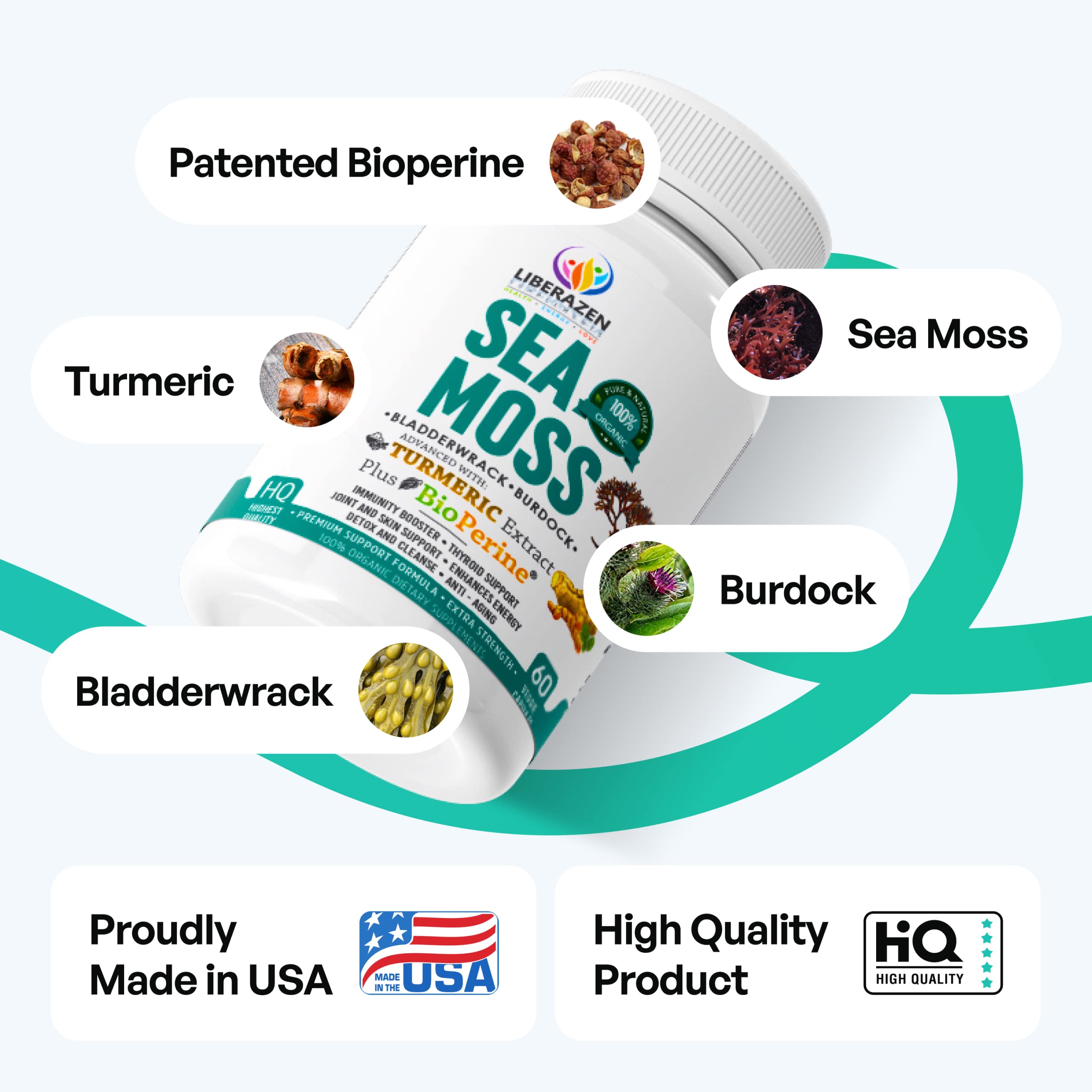 Capsules shown with black pepper for bioavailability