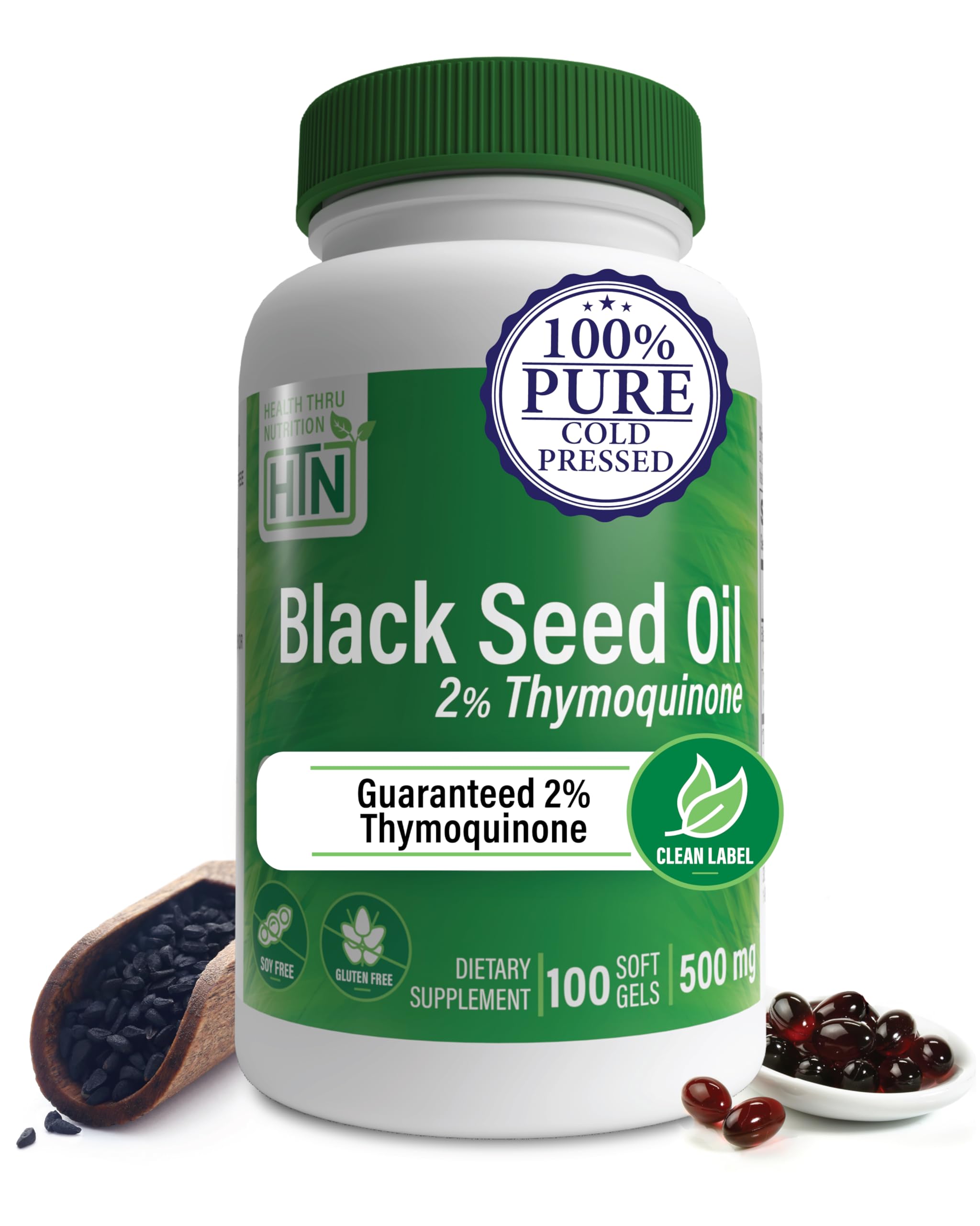 Hero image: Health Thru Nutrition Black Seed Oil 500mg bottle