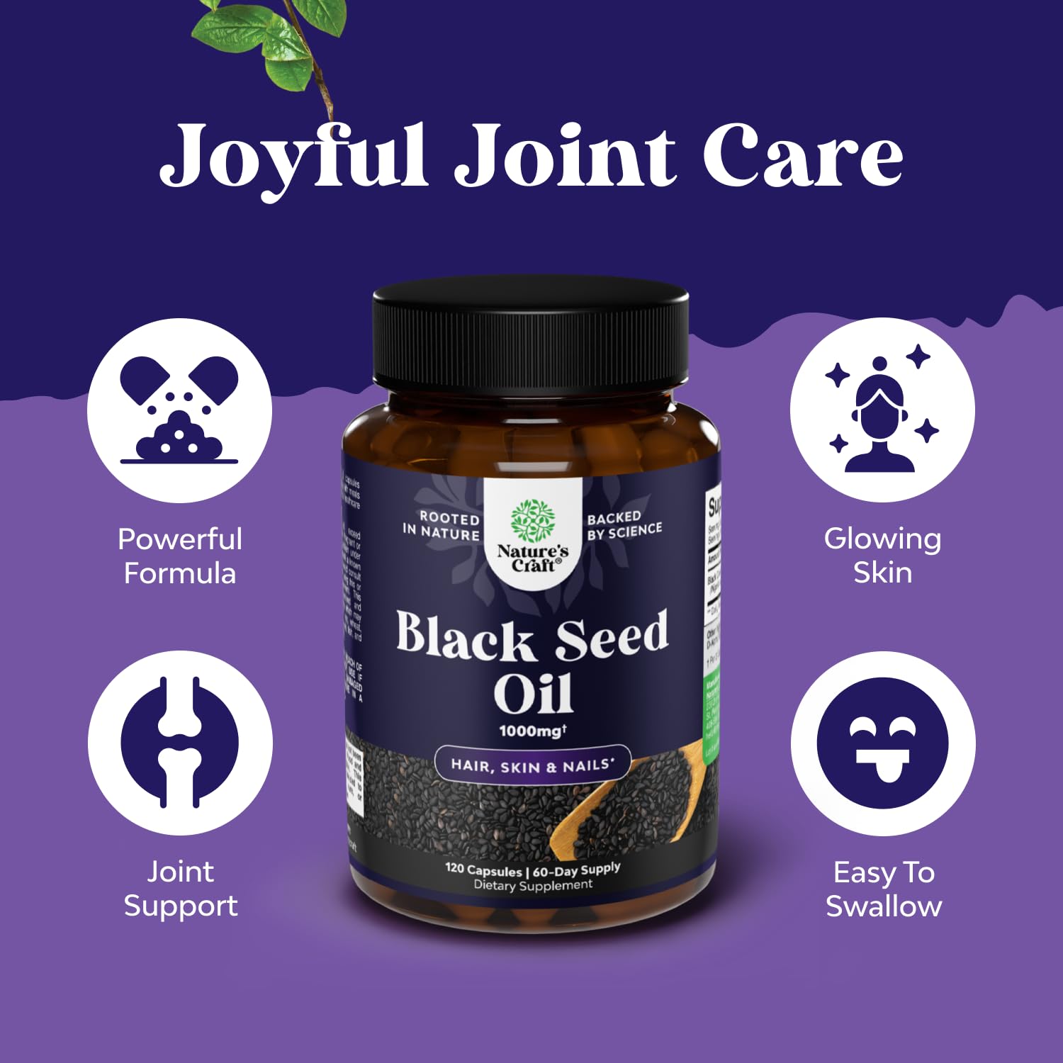 Black seed oil capsules for hair growth
