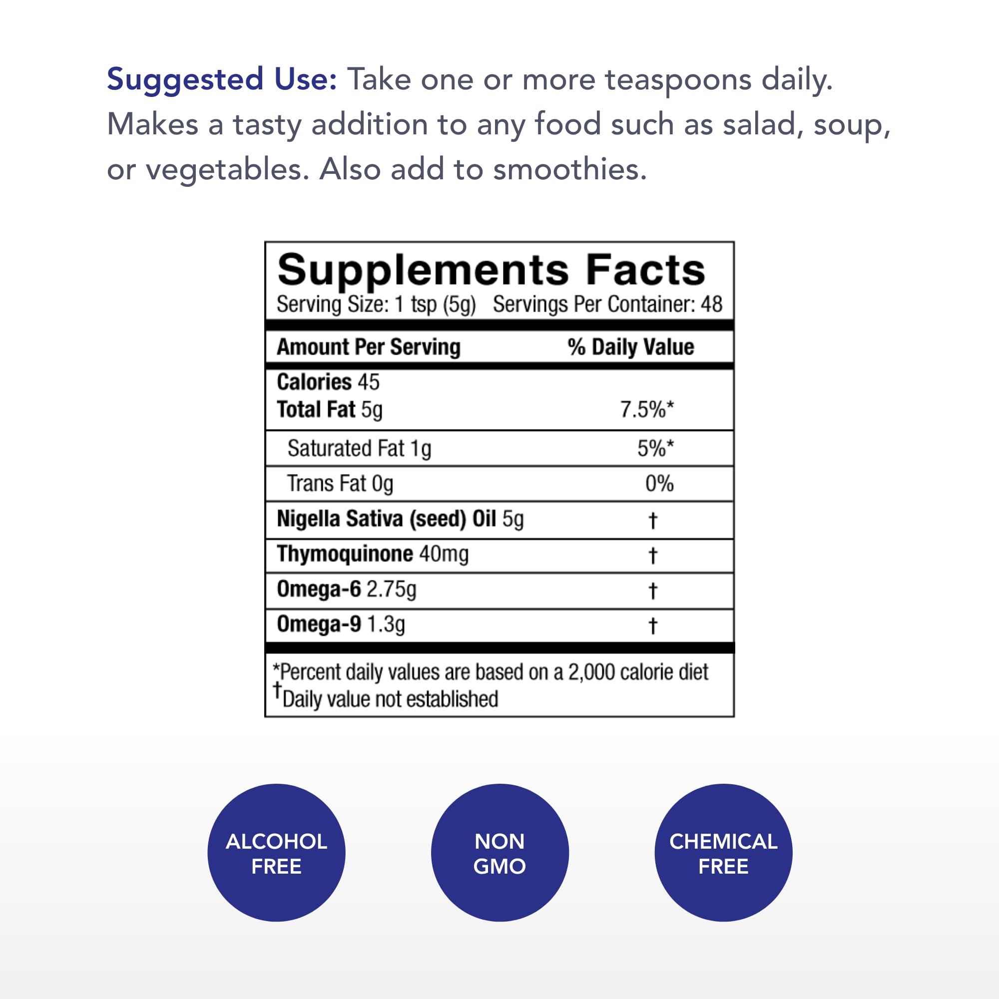 Black seed oil ingredients including sterols and omega fatty acids