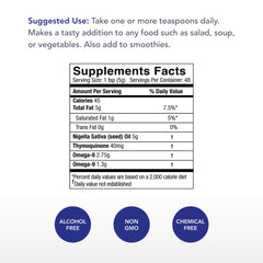 Black seed oil ingredients including sterols and omega fatty acids