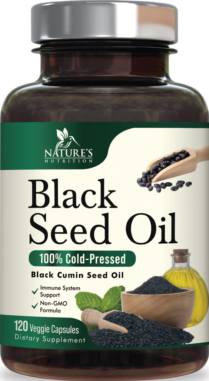 Bottle of Black Seed Oil Softgels - 1000mg per capsule