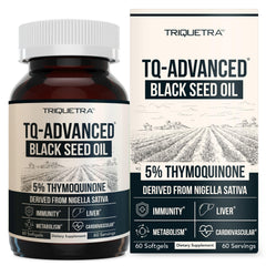 Front view of TQ-Advanced Black Seed Oil Softgels bottle