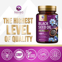 Nature's Peak black seed oil softgels packaging