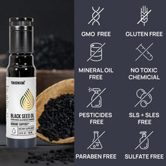 Label showing 21% thymoquinone content