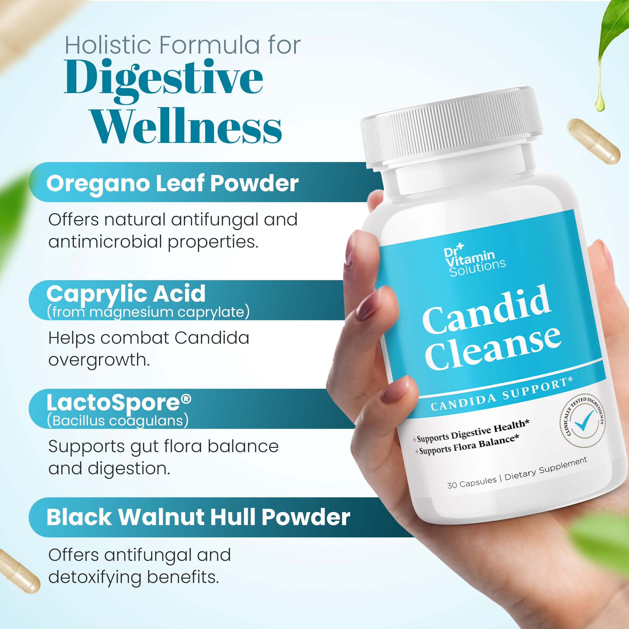 Black walnut and natural ingredients in Candida cleanse