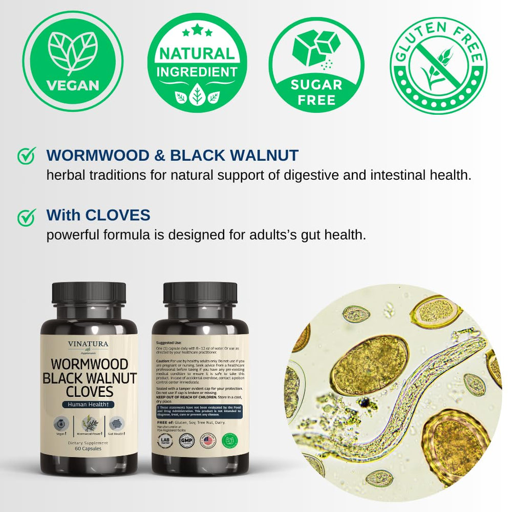 Black walnut extract capsule close-up