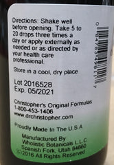 Label for Christopher's Original Formulas Black Walnut Extract