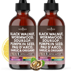 Bottle of Black Walnut Wormwood Cleanse Drops 4oz on white background