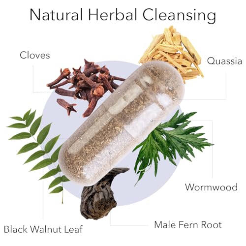 Bottle featuring black walnut, wormwood, clove and quassia blend