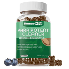 Bottle of Black Walnut Wormwood Detox Gummies on white background