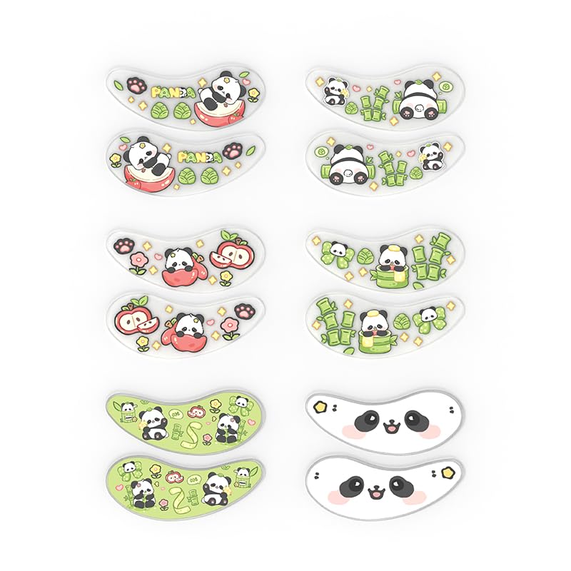 Close-up of Black Wings panda mix silicone eye patches