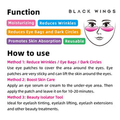 Six-pair silicone eye patches with self-adhesive backing in panda mix