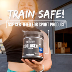 Graphic illustrating Biotin, Hyaluronic Acid and Vitamin C with collagen