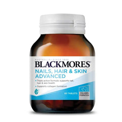Front view of Blackmores Nails Hair and Skin Vitamins for Women bottle