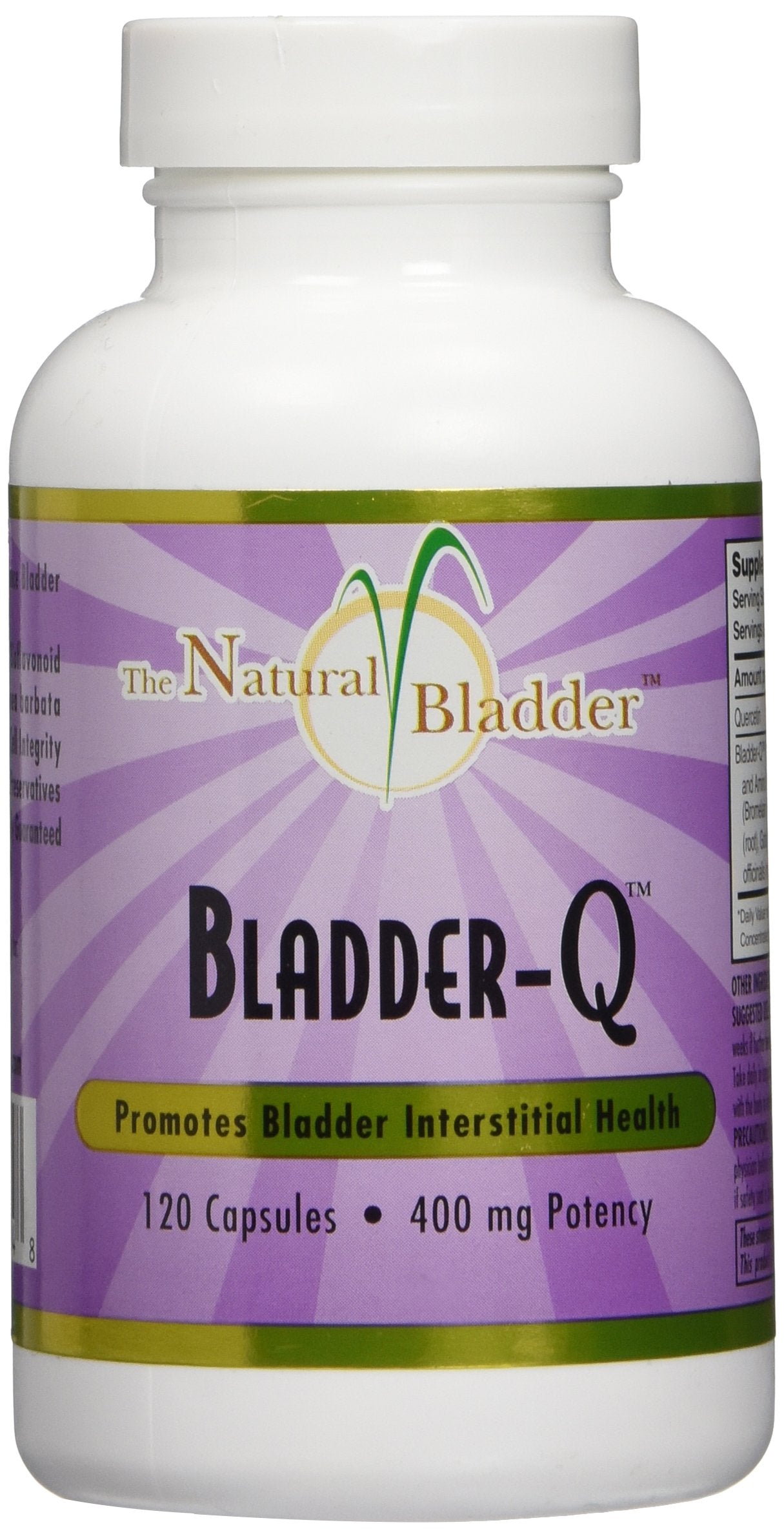 Bladder-Q 400 mg bottle labeled on white background