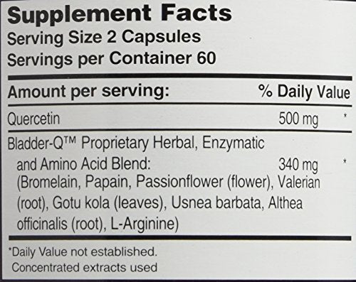 Close-up of Bladder-Q 400 mg capsules displayed