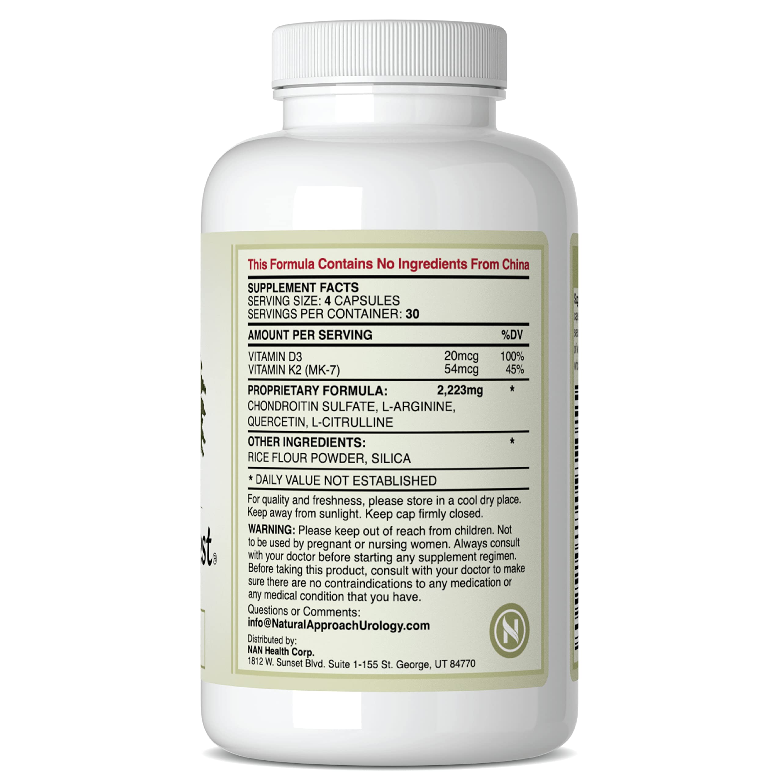 Bladder Rest produced in a GMP-certified facility in the USA