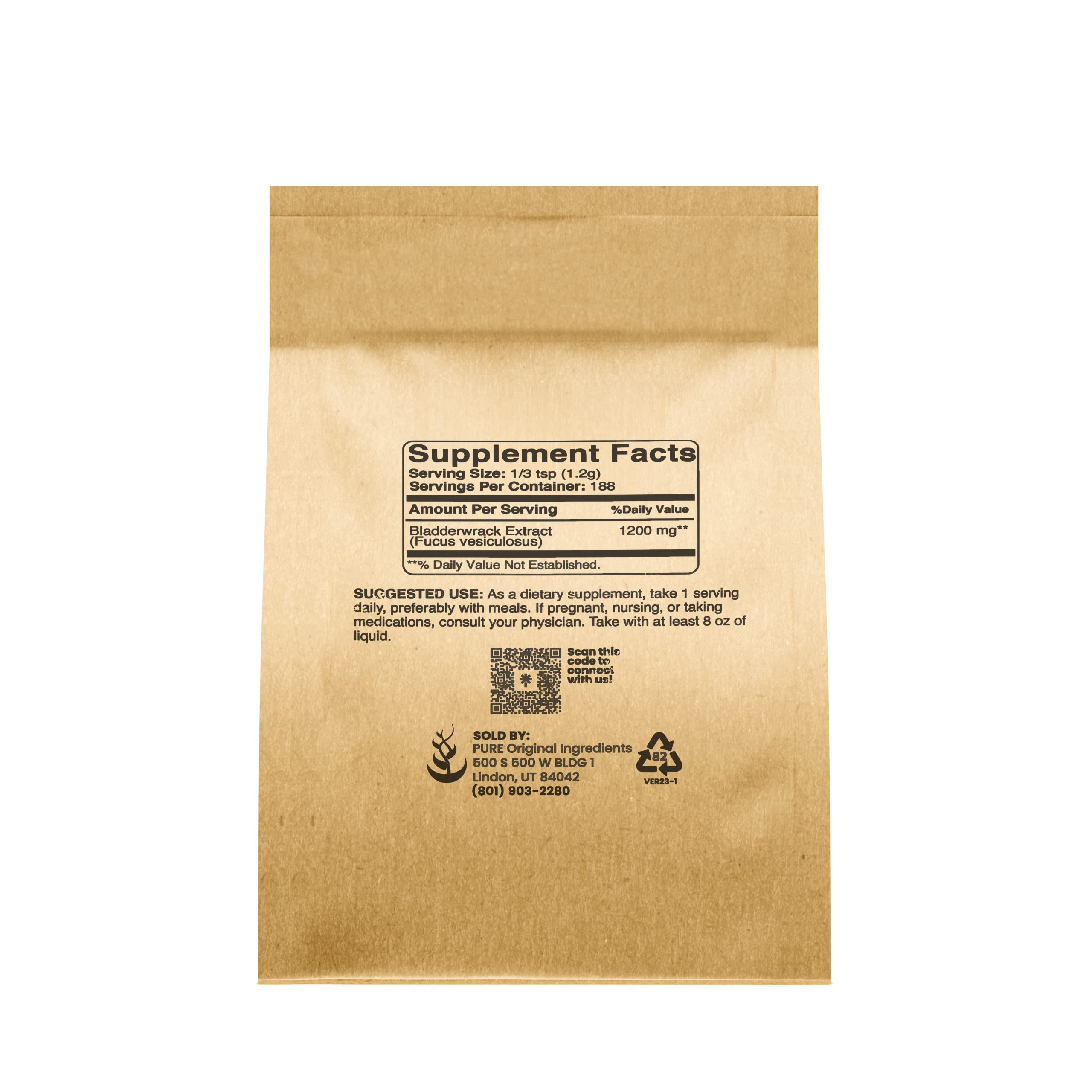 Close-up of bladderwrack seaweed powder texture