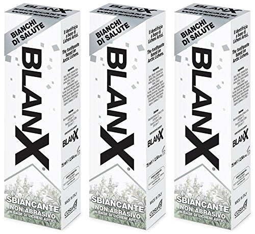 BlanX Whitening Toothpaste with Arctic Lichens – 75 ml, pack of 3 (Italian import)