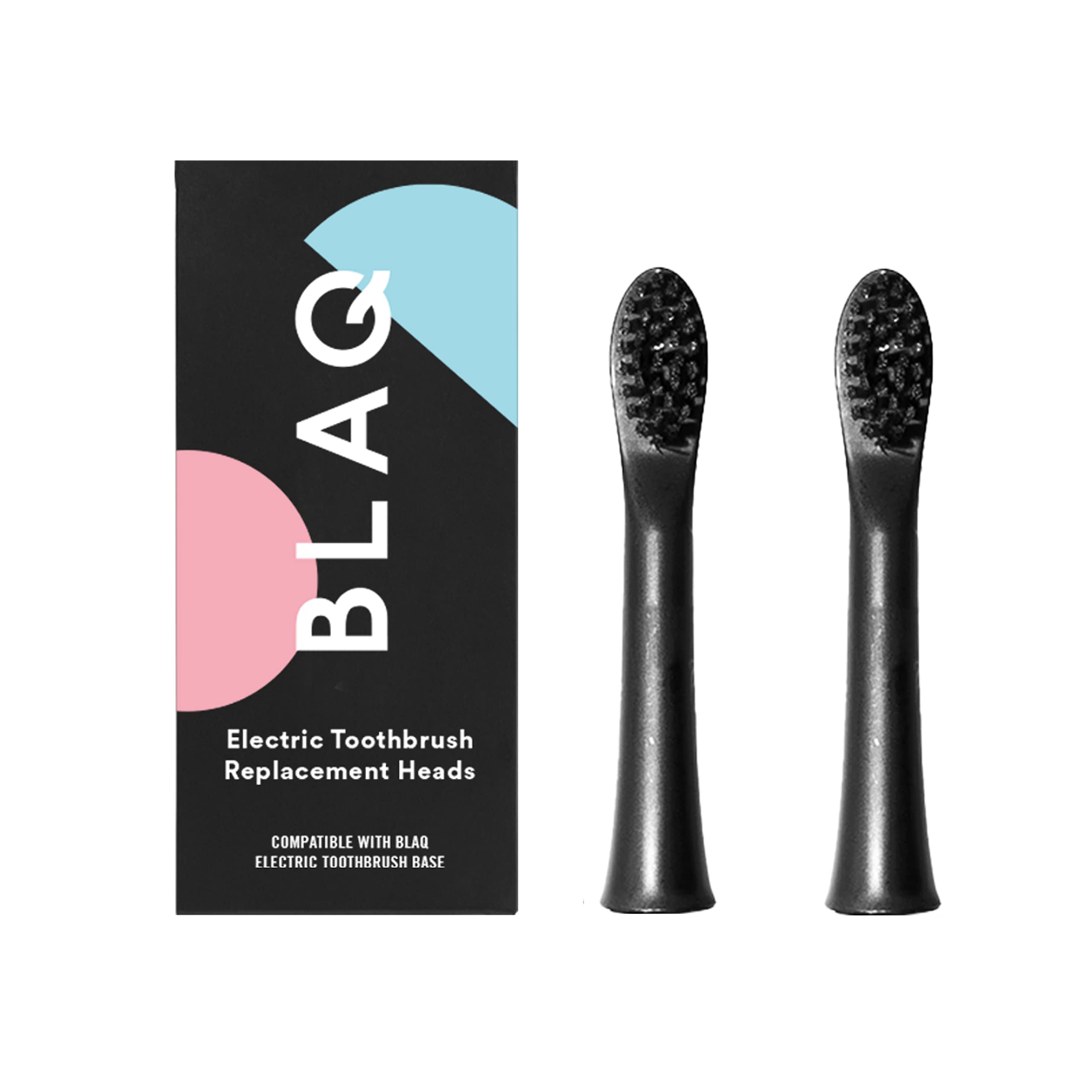 BLAQ electric toothbrush replacement heads pack of 2 - front view