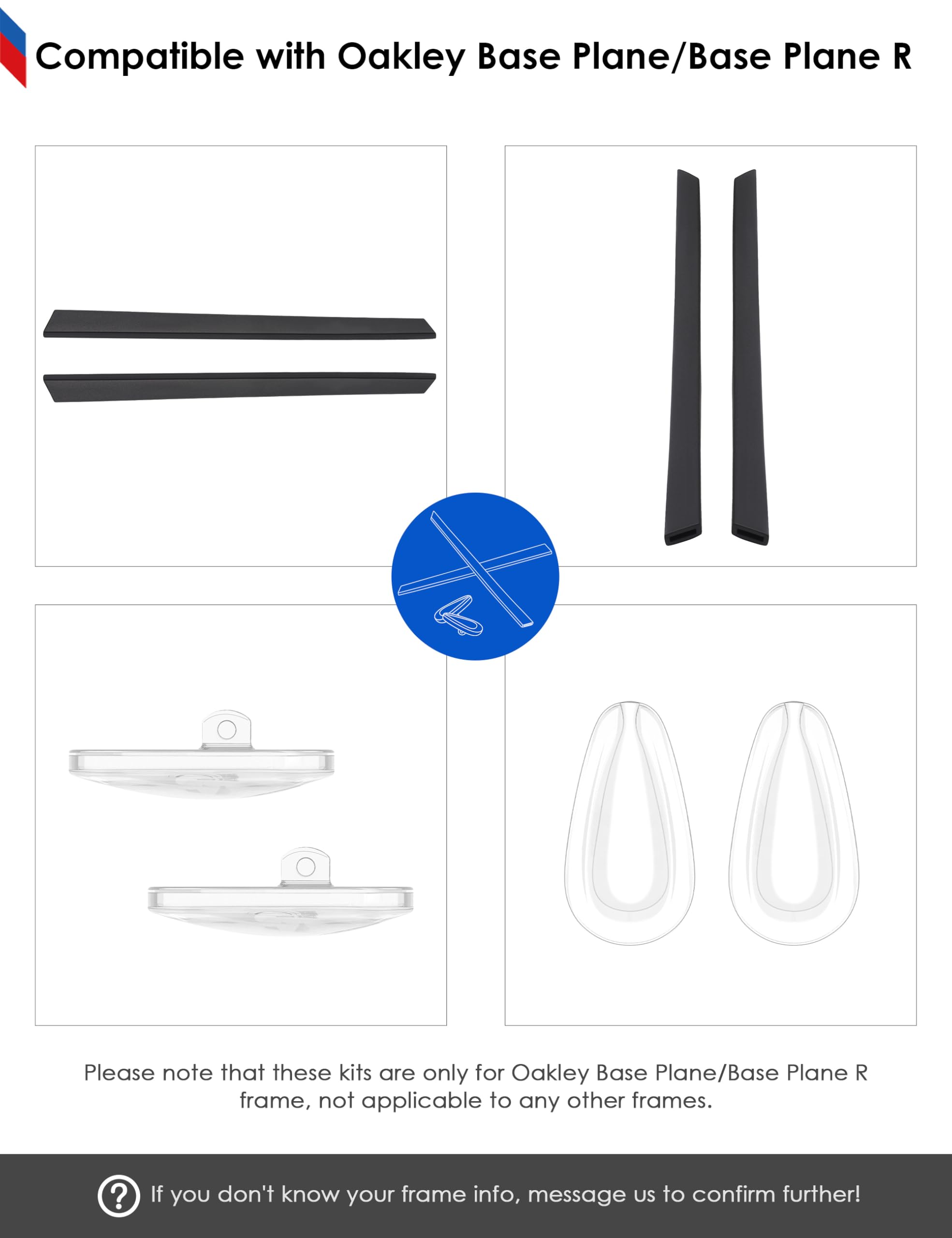 Kit contents showing 2 earsocks and 2 nose pads (Black)