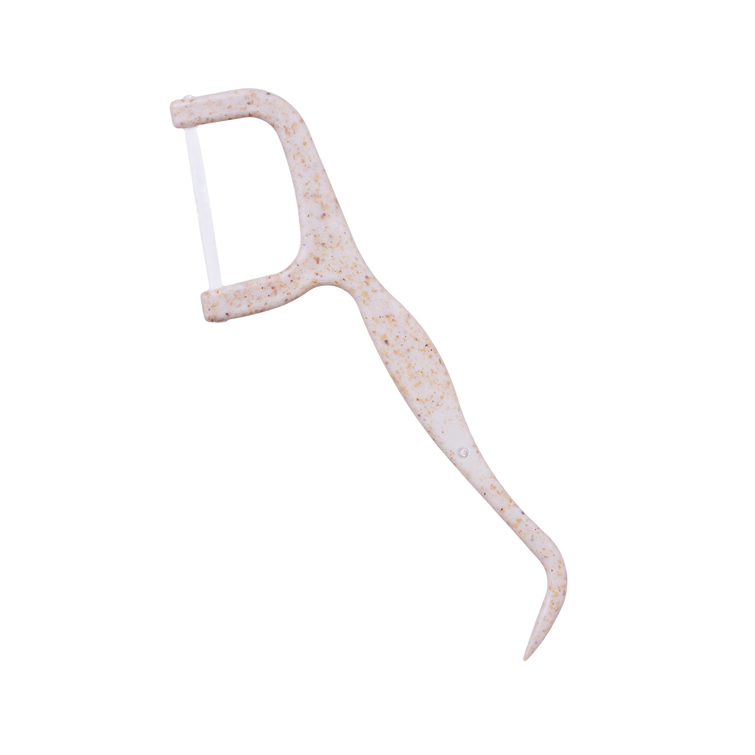Biodegradable handle on Bleeker and Rowe floss pick