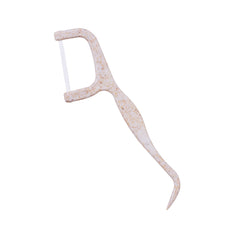 Biodegradable handle on Bleeker and Rowe floss pick