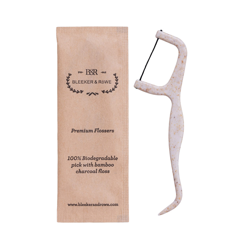 Vegan, cruelty-free floss picks in recyclable packaging