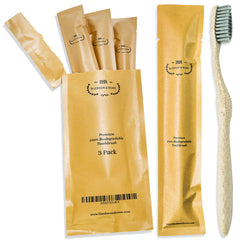 Front view of Bleeker and Rowe biodegradable toothbrush pack of three